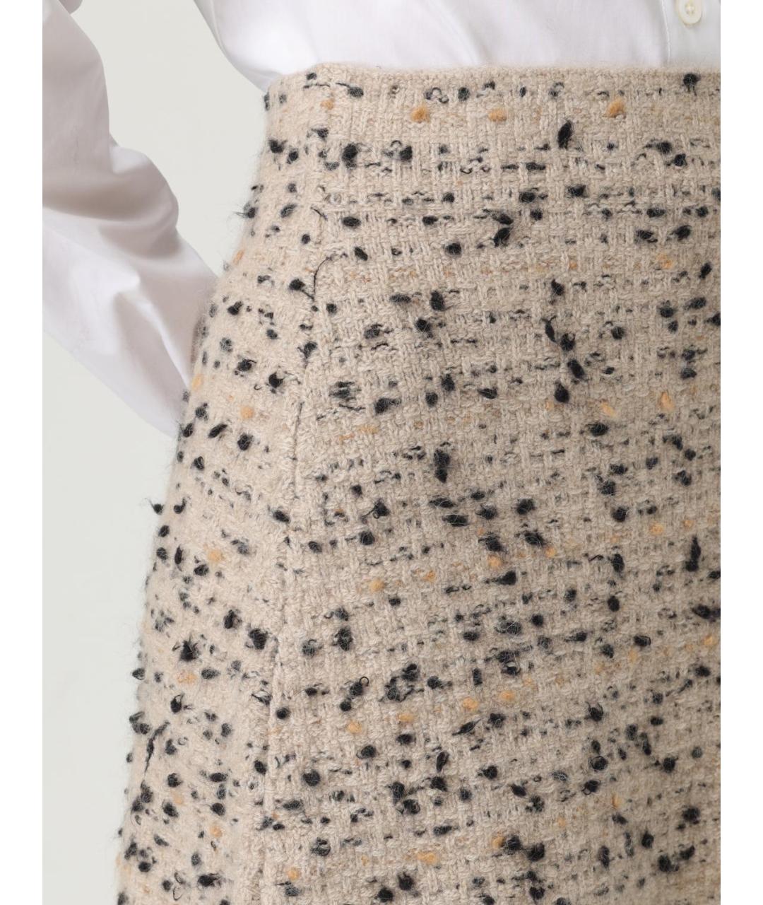 FABIANA FILIPPI Бежевая шерстяная юбка мини, фото 5