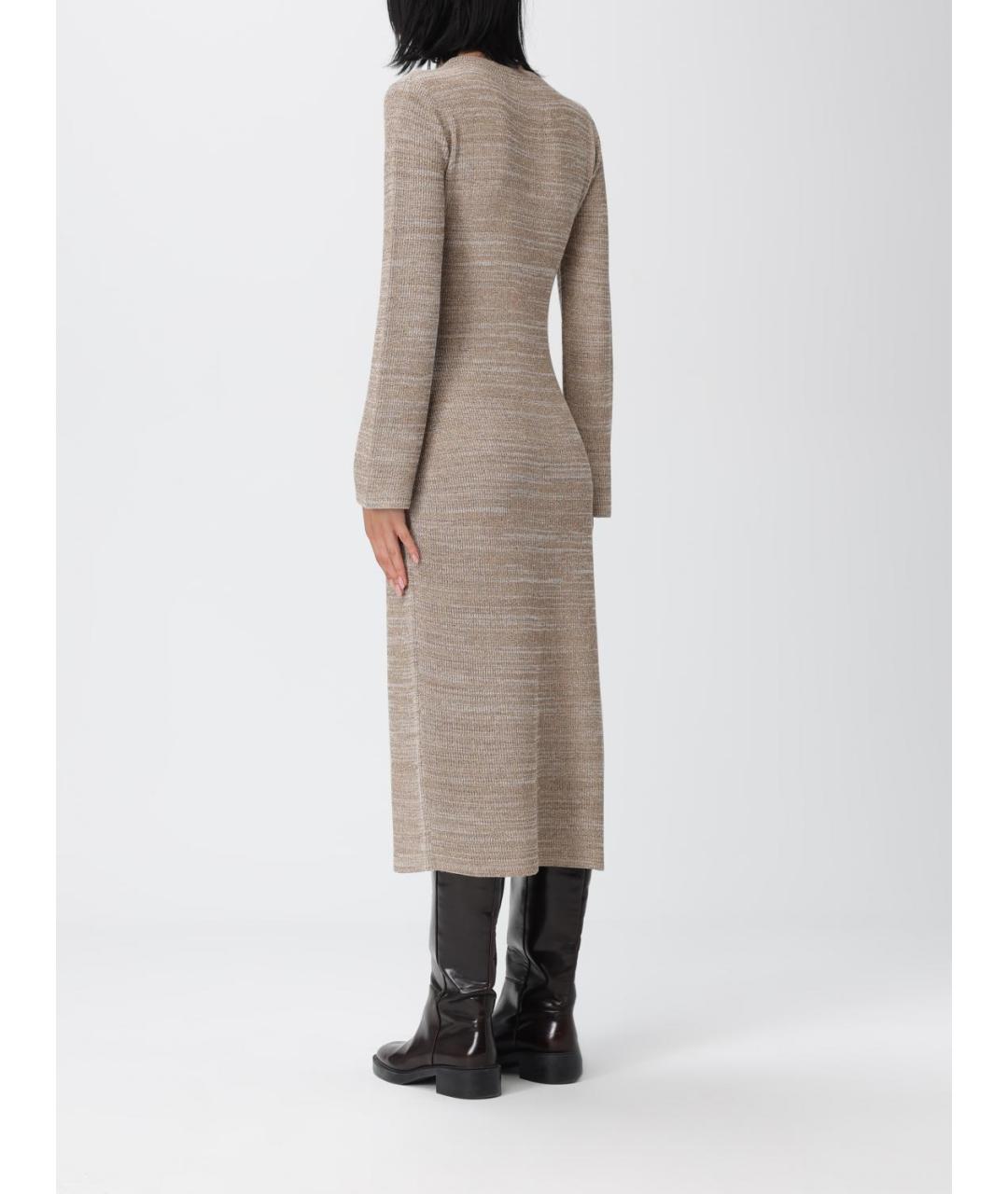 FABIANA FILIPPI Бежевое вискозное повседневное платье, фото 2