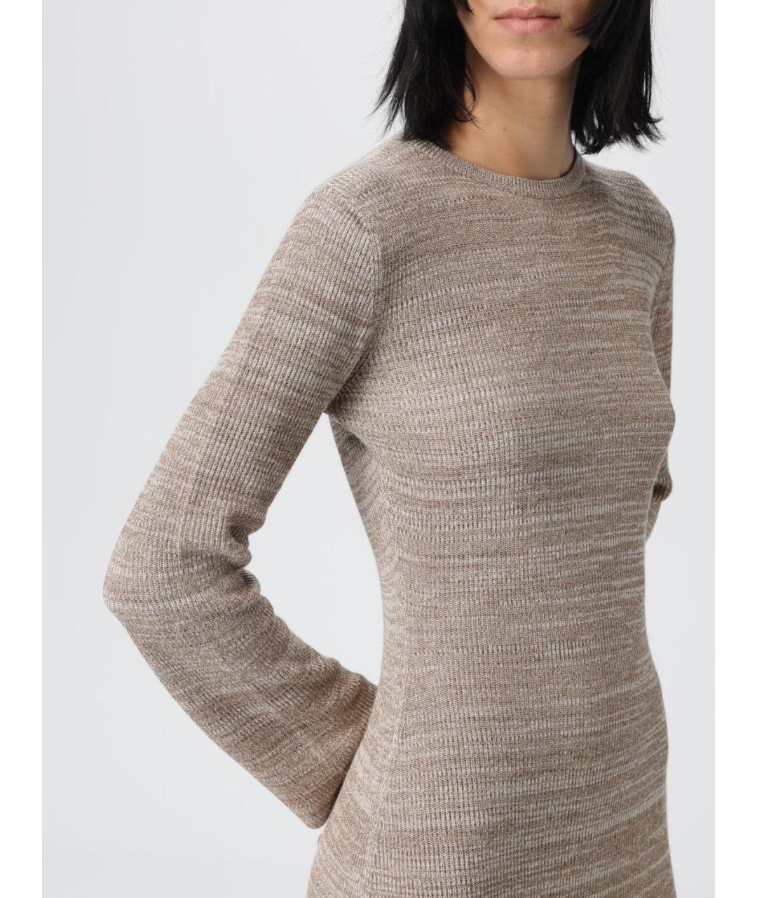 FABIANA FILIPPI Бежевое вискозное повседневное платье, фото 4