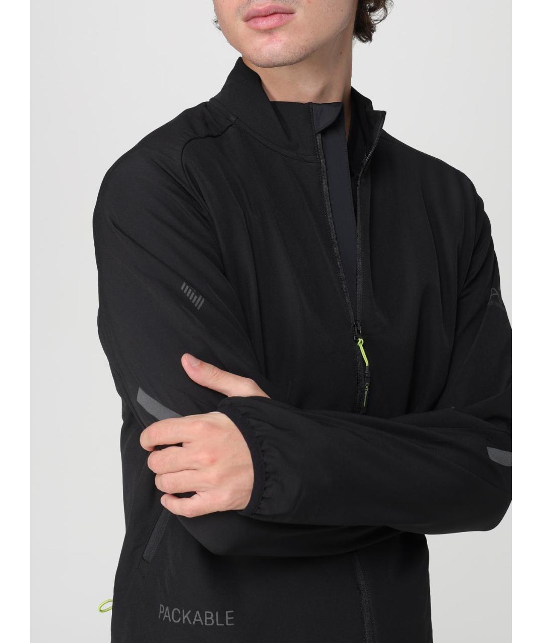 EA7 Черная полиэстеровая куртка, фото 4