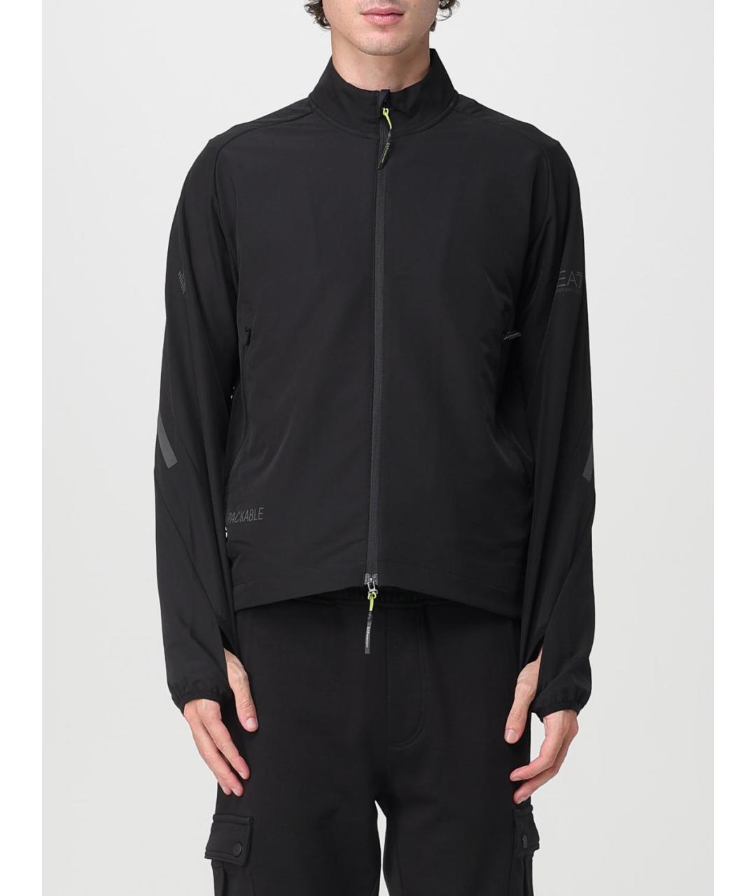 EA7 Черная полиэстеровая куртка, фото 5