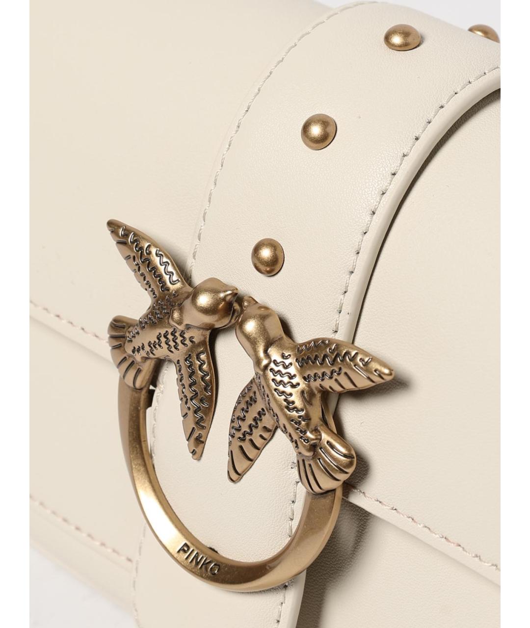 PINKO Белая кожаная сумка через плечо, фото 3