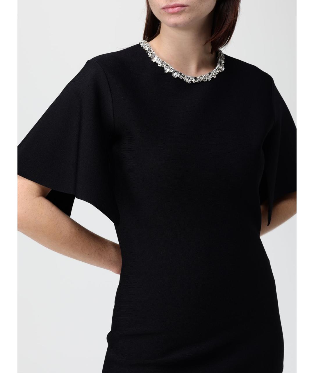 ALEXANDER MCQUEEN Черное вискозное коктейльное платье, фото 4