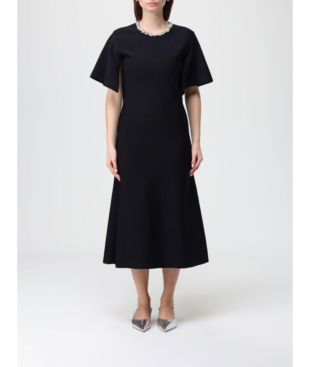 ALEXANDER MCQUEEN Черное вискозное коктейльное платье, фото 2