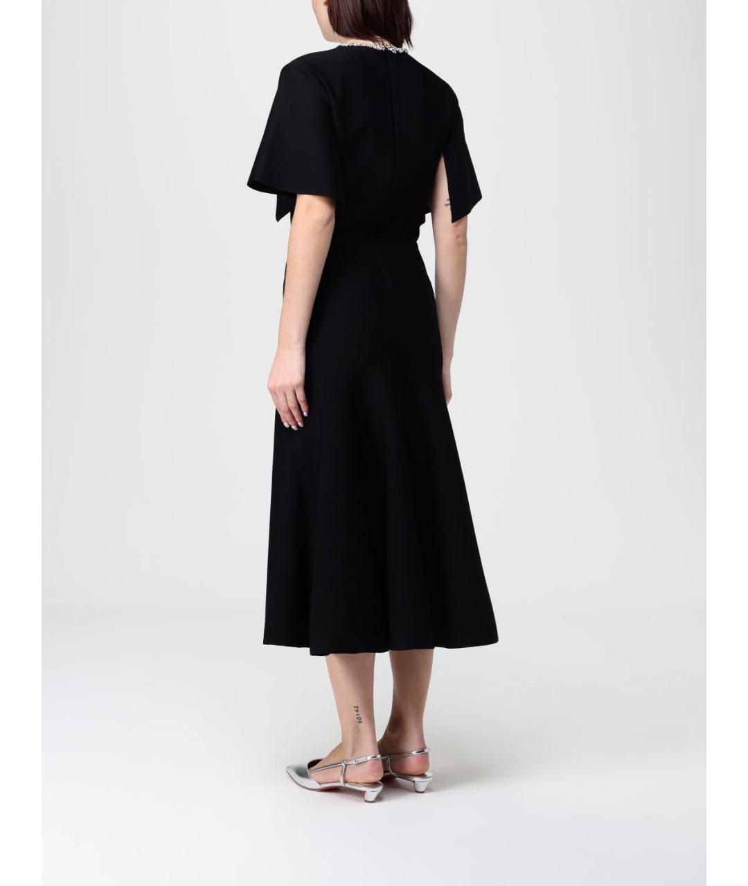 ALEXANDER MCQUEEN Черное вискозное коктейльное платье, фото 3