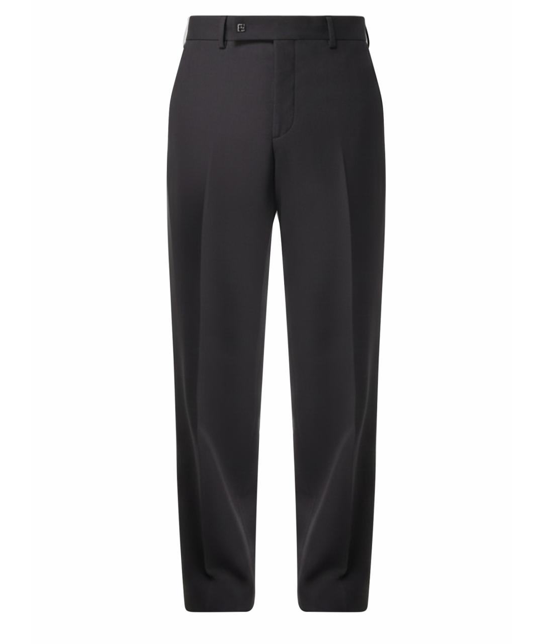 FENDI Коричневые шерстяные классические брюки, фото 1