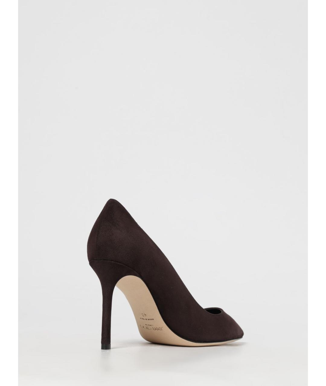 JIMMY CHOO Коричневые замшевые туфли, фото 3