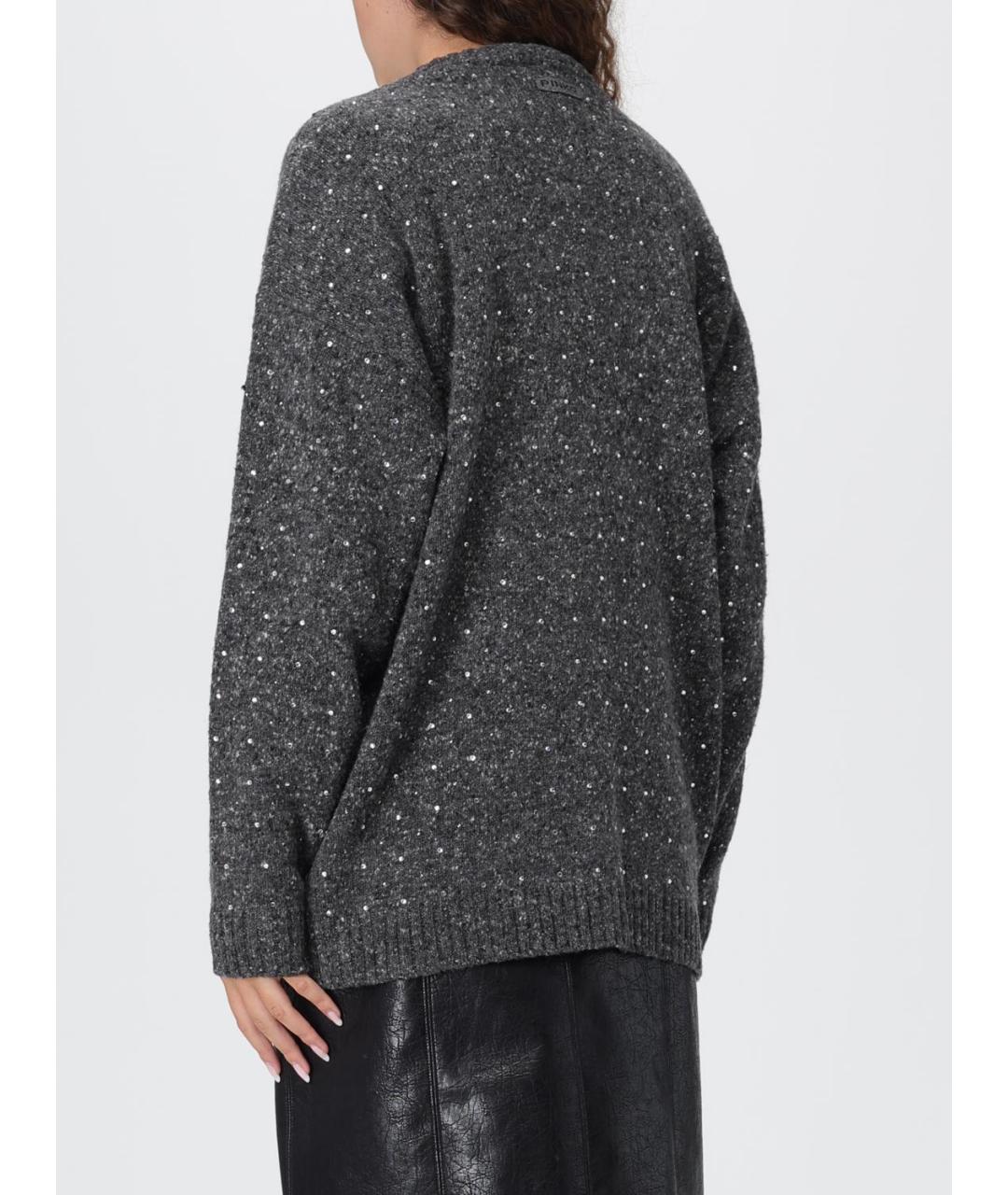 PINKO Серый шерстяной кардиган, фото 3