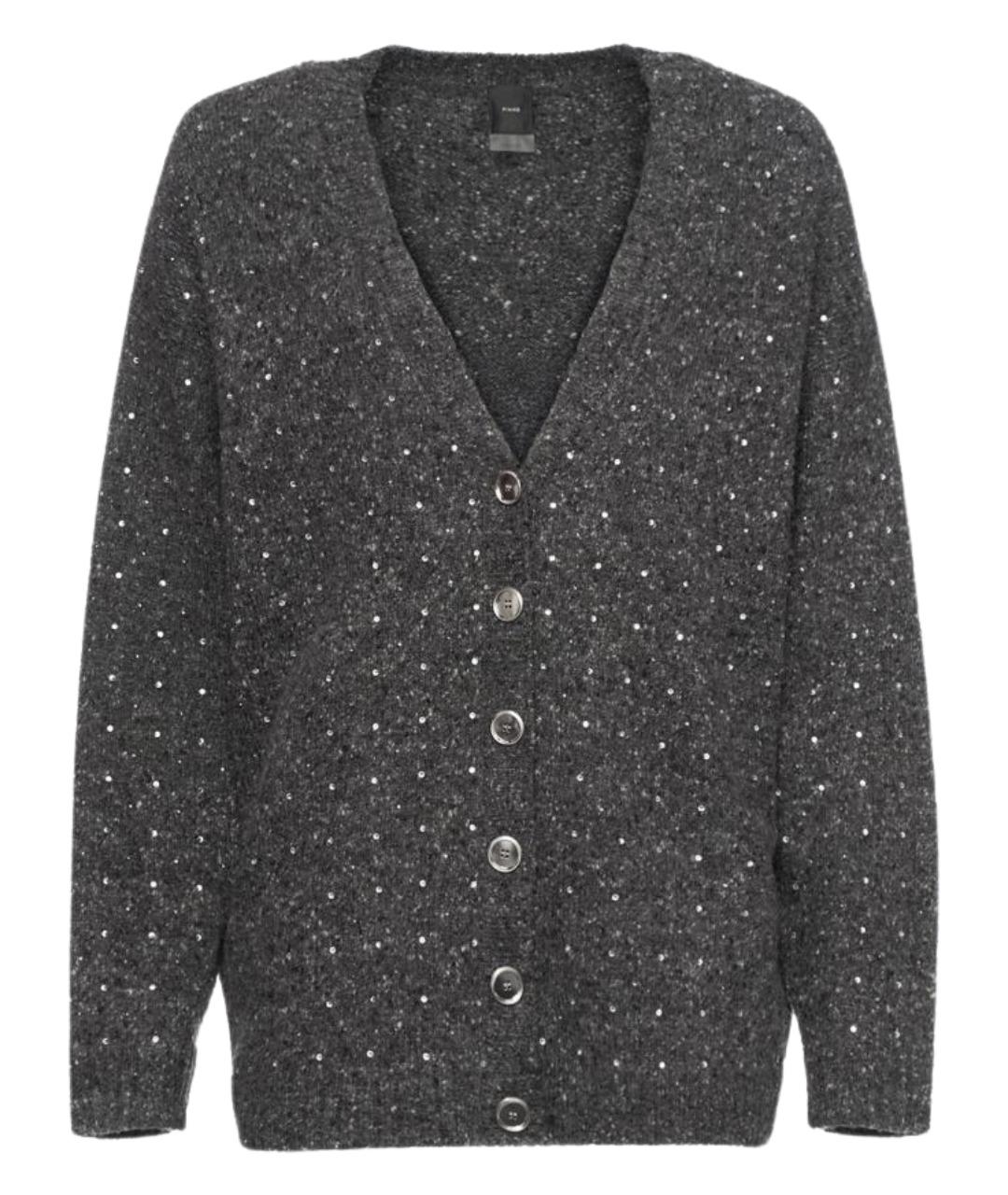 PINKO Серый шерстяной кардиган, фото 1