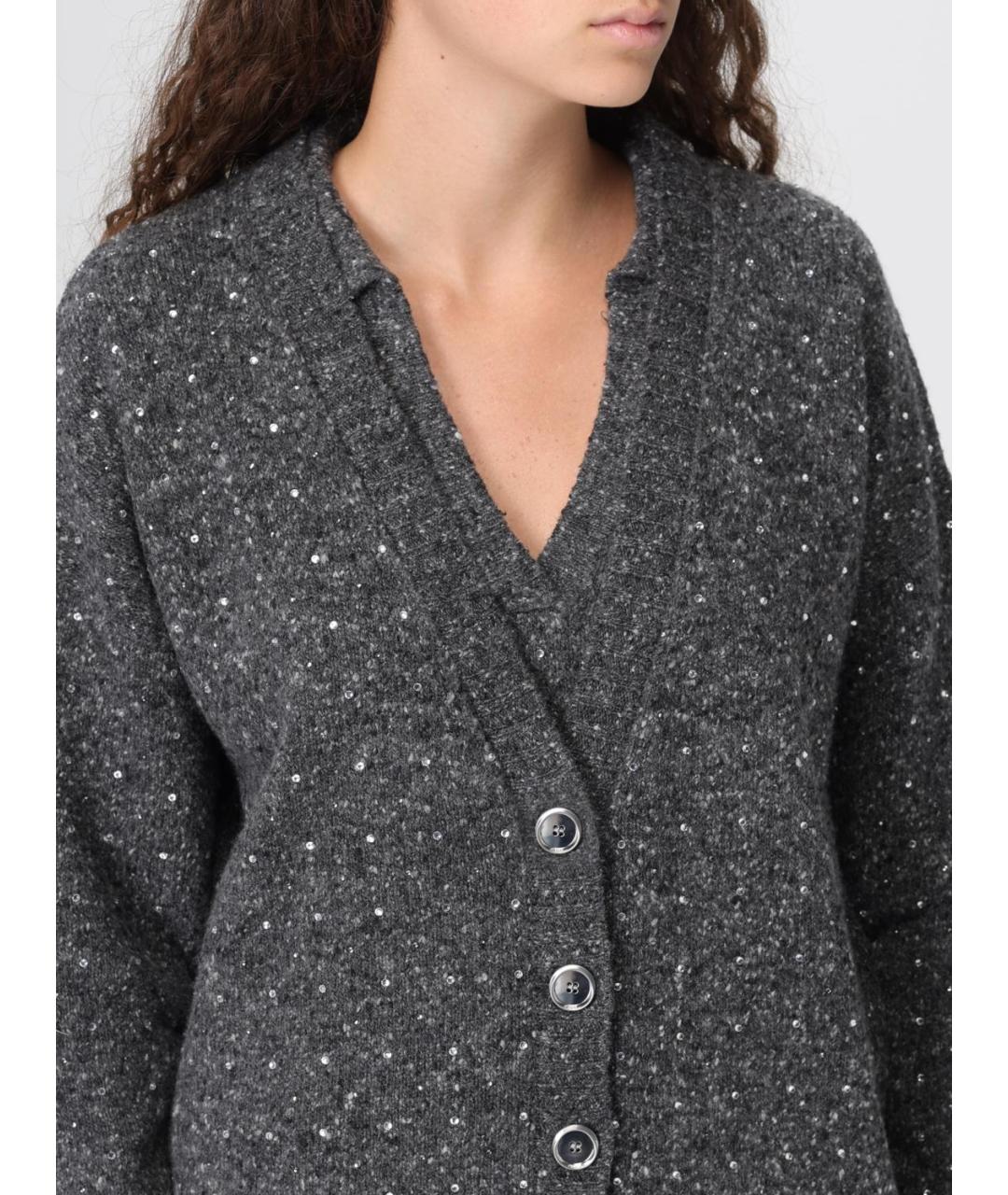 PINKO Серый шерстяной кардиган, фото 5
