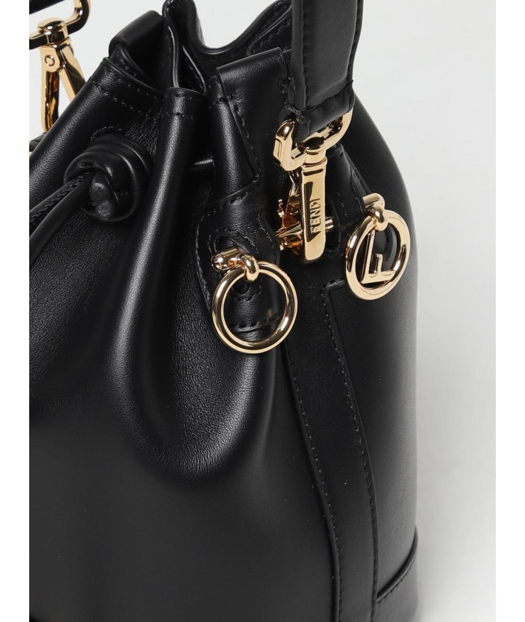FENDI Черная кожаная сумка через плечо, фото 4