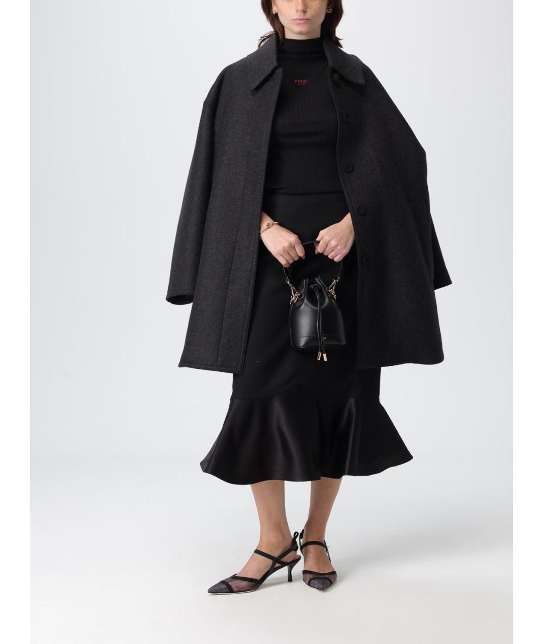 FENDI Черная кожаная сумка через плечо, фото 2