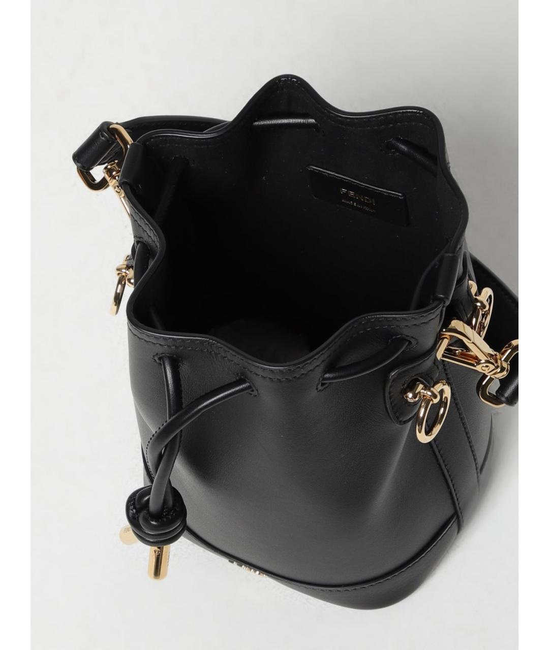 FENDI Черная кожаная сумка через плечо, фото 5