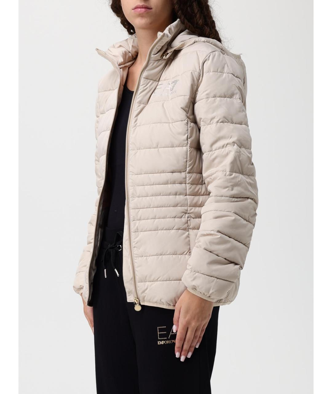 EA7 Бежевая полиэстеровая куртка, фото 3