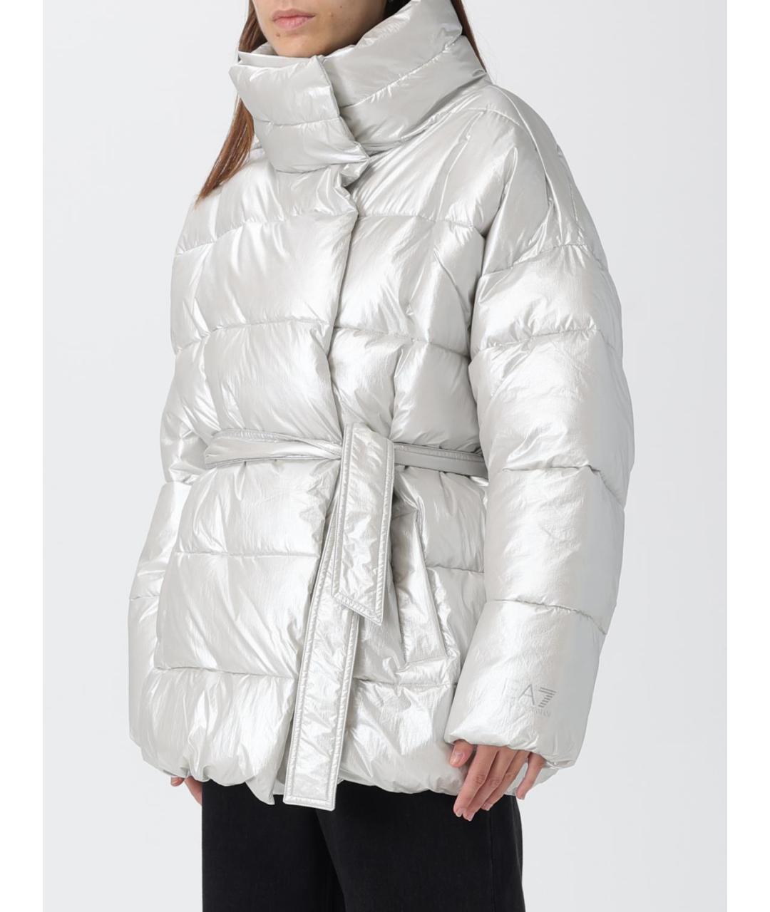EA7 Серебряная полиамидовая куртка, фото 4