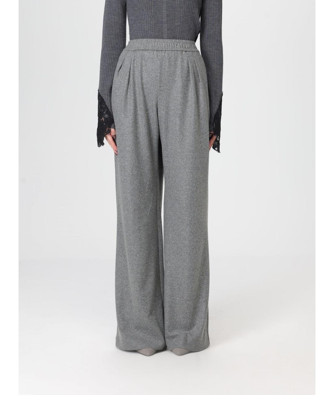 PINKO Серые полиэстеровые прямые брюки, фото 4