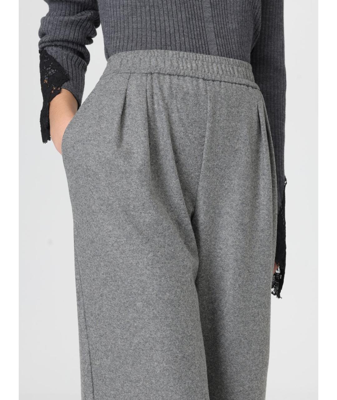 PINKO Серые полиэстеровые прямые брюки, фото 3