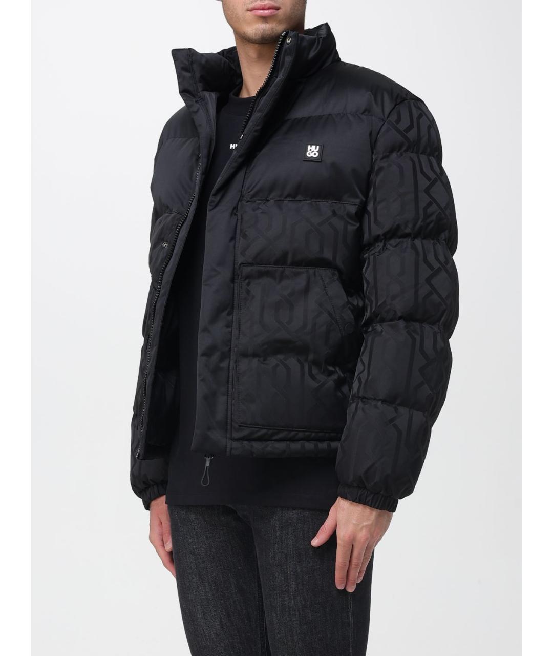 HUGO Черный полиамидовый пуховик, фото 3