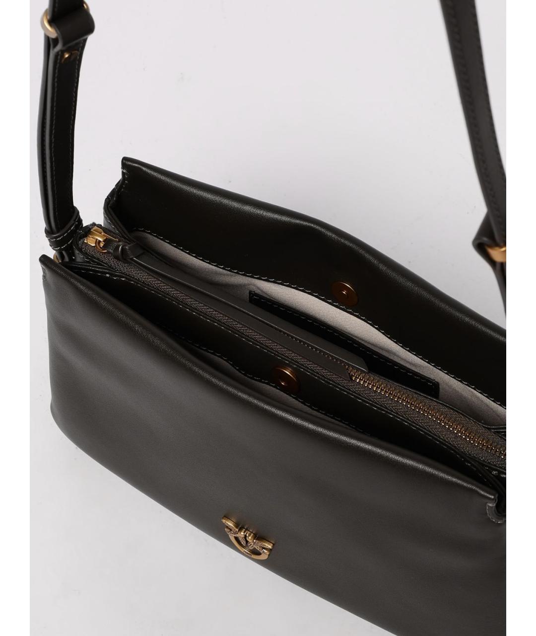 PINKO Хаки кожаная сумка через плечо, фото 4