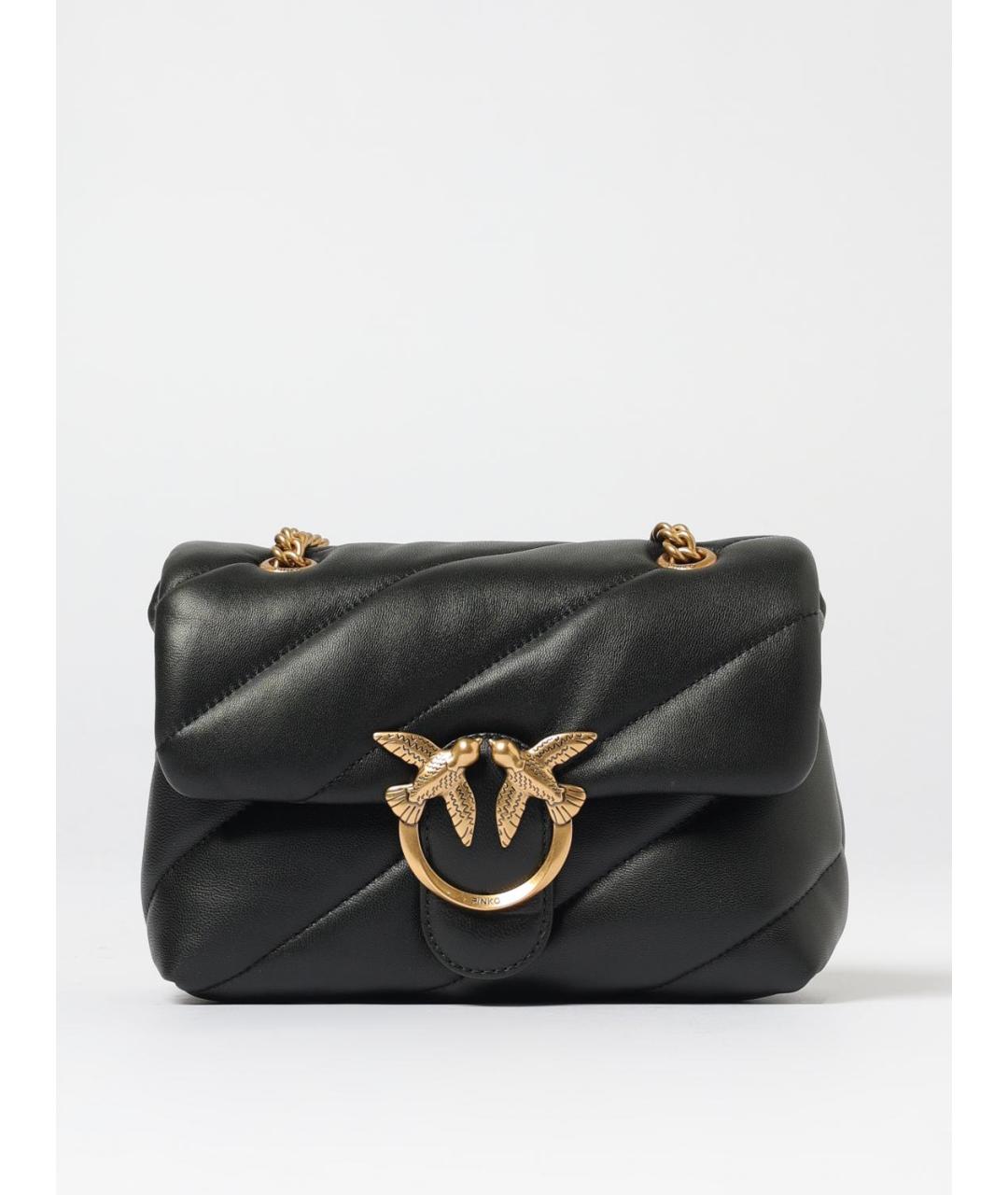 PINKO Черная кожаная сумка через плечо, фото 4