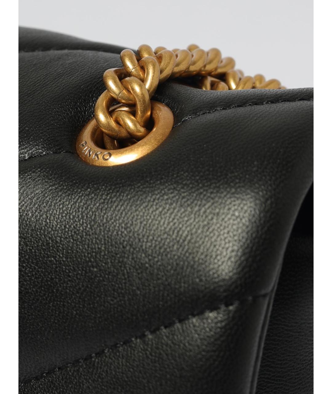 PINKO Черная кожаная сумка через плечо, фото 3