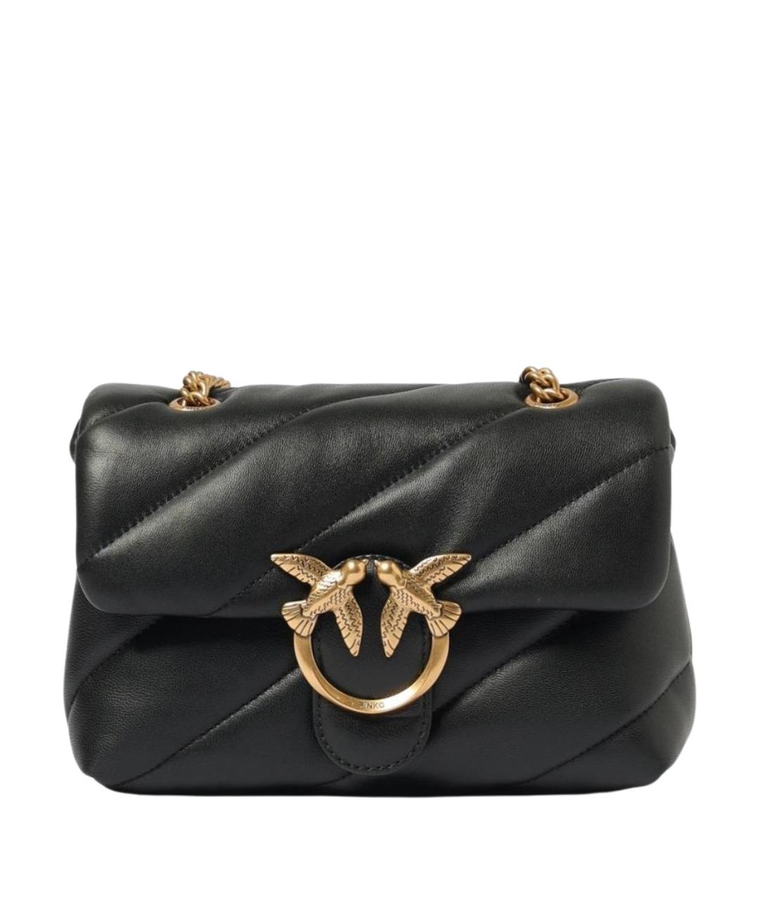PINKO Черная кожаная сумка через плечо, фото 1