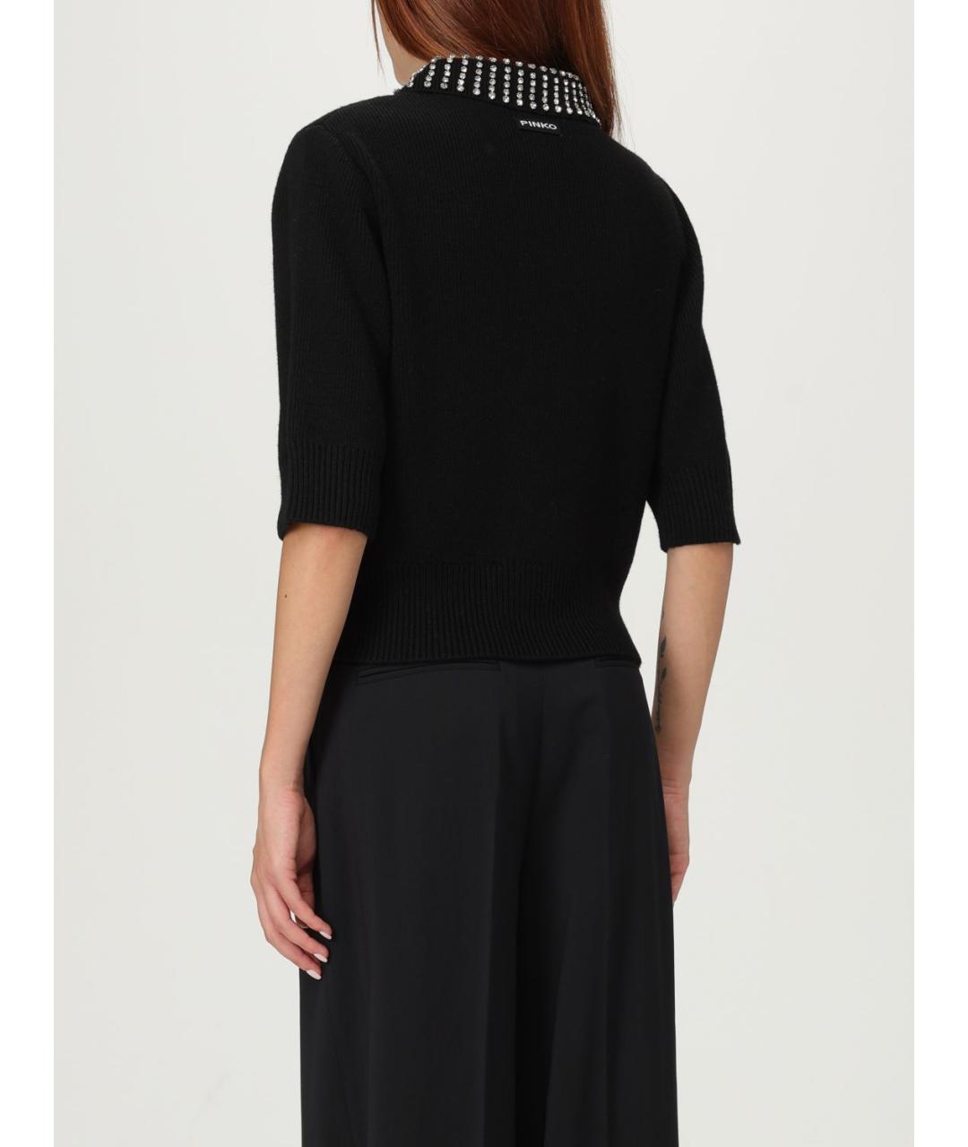 PINKO Черный полиамидовый джемпер / свитер, фото 3