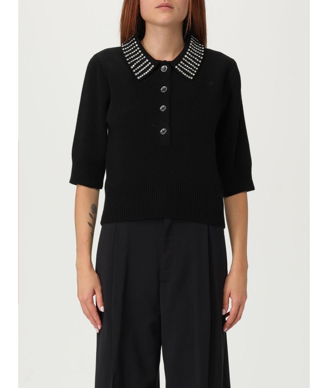 PINKO Черный полиамидовый джемпер / свитер, фото 2