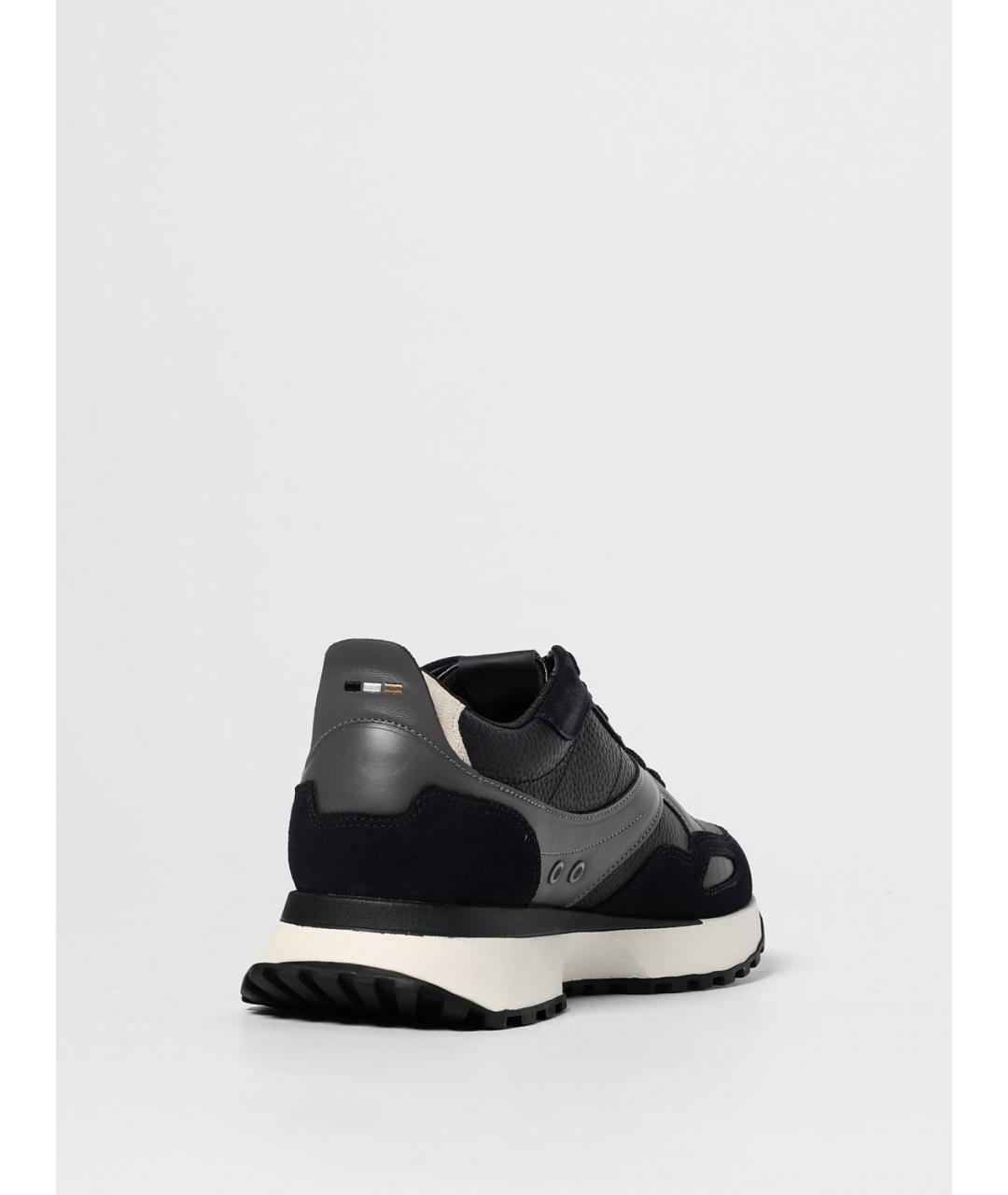 HUGO BOSS Синие кожаные низкие кроссовки / кеды, фото 3