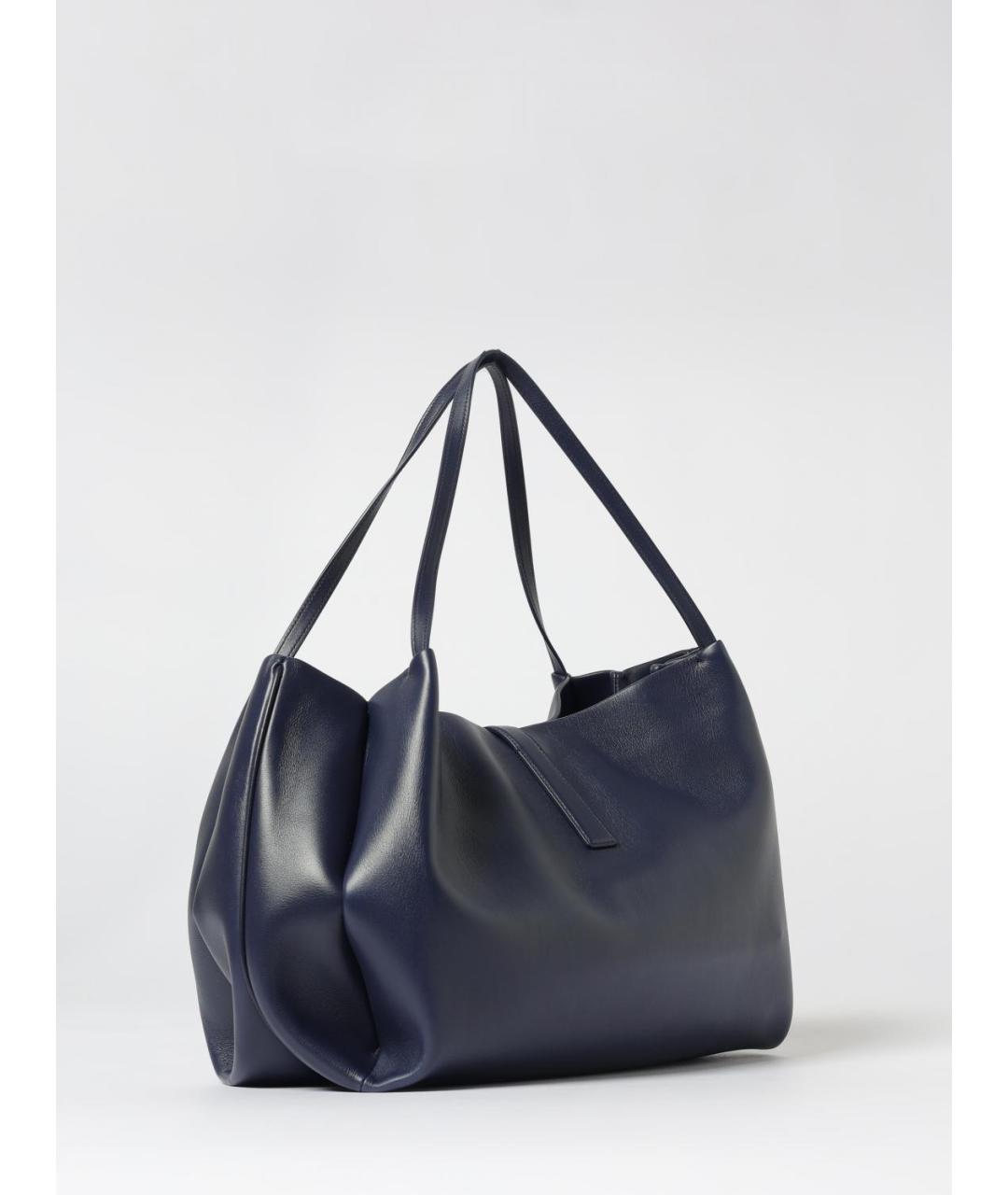 FERRAGAMO Темно-синяя кожаная сумка тоут, фото 2