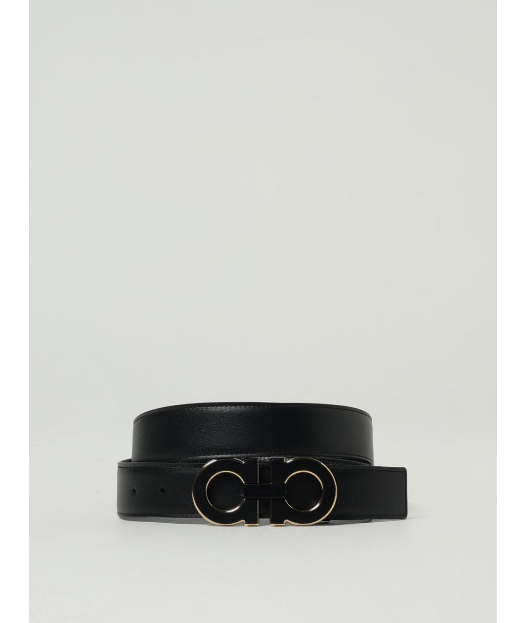 FERRAGAMO Черный кожаный ремень, фото 4