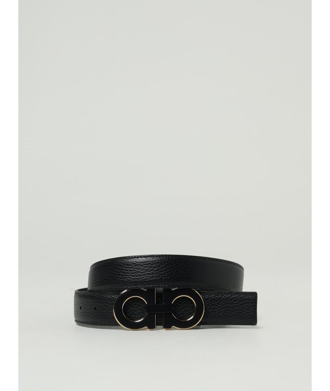 FERRAGAMO Черный кожаный ремень, фото 2