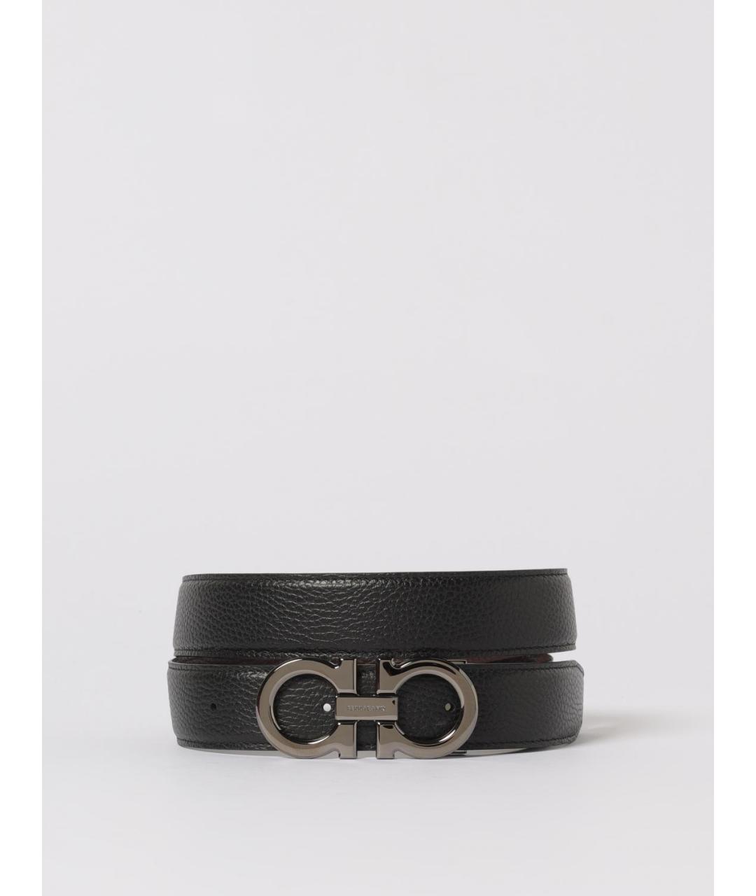 FERRAGAMO Черный кожаный ремень, фото 4