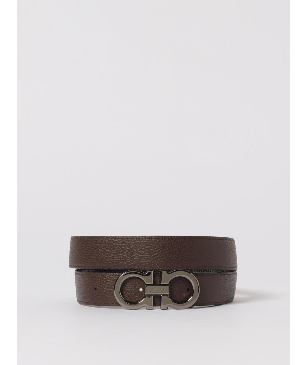 FERRAGAMO Черный кожаный ремень, фото 2