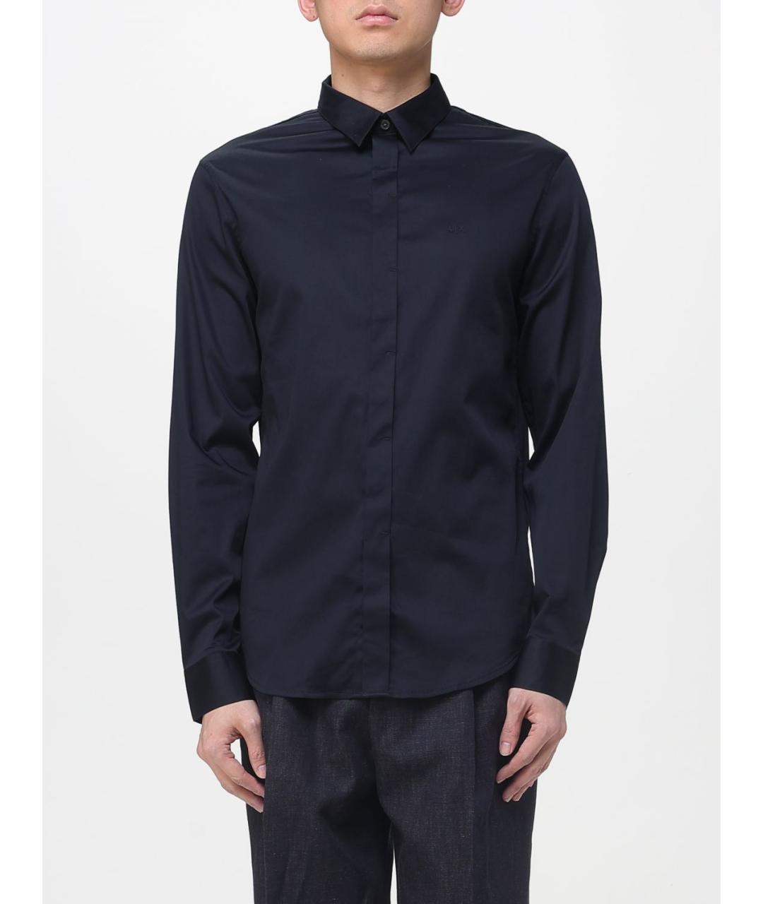 ARMANI EXCHANGE Черная хлопковая кэжуал рубашка, фото 4