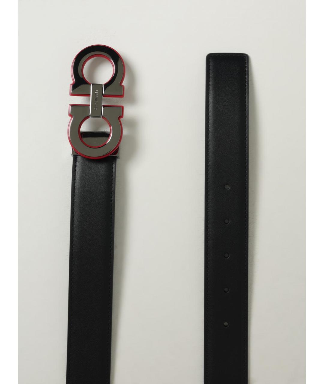 FERRAGAMO Черный кожаный ремень, фото 2