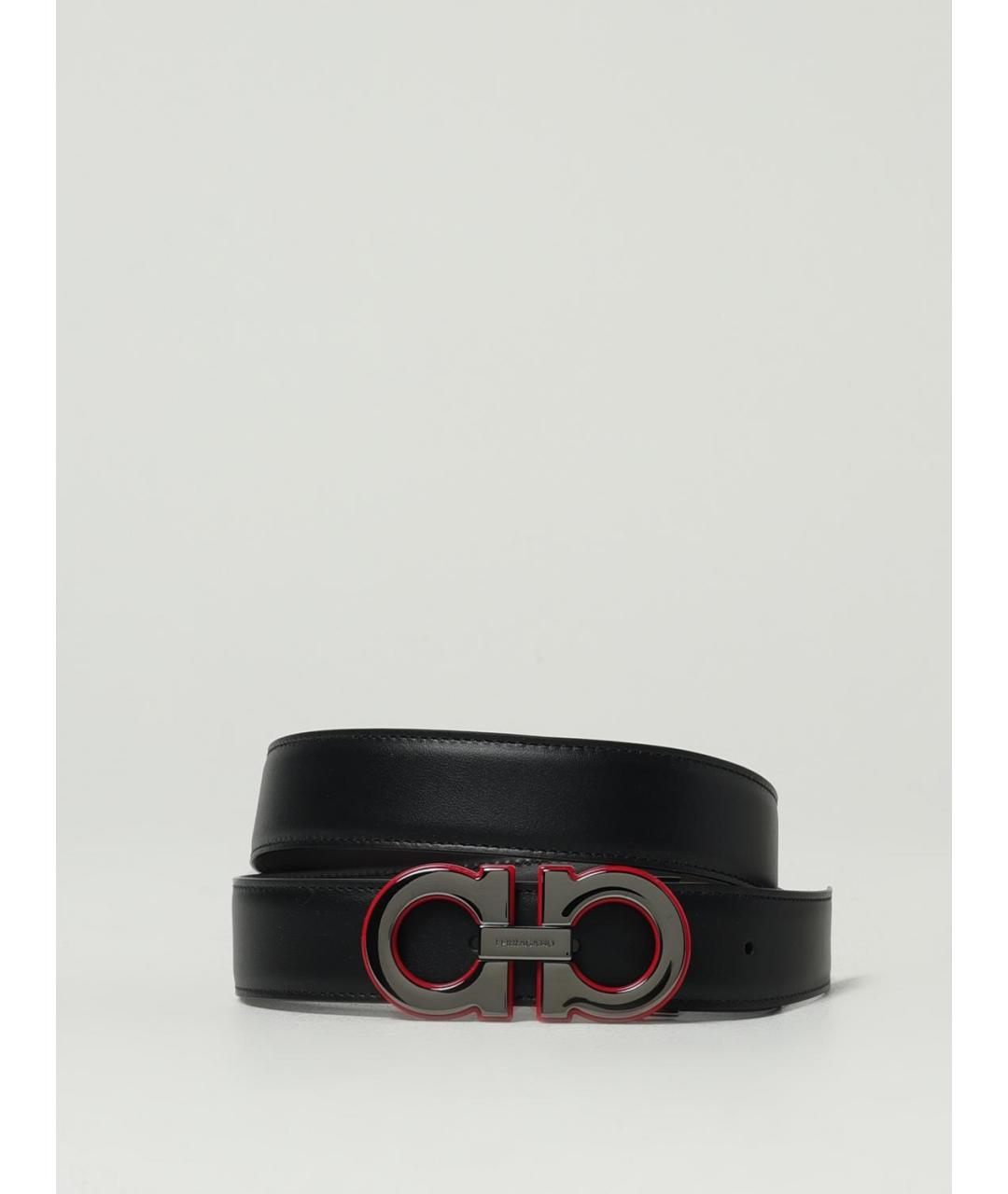 FERRAGAMO Черный кожаный ремень, фото 3