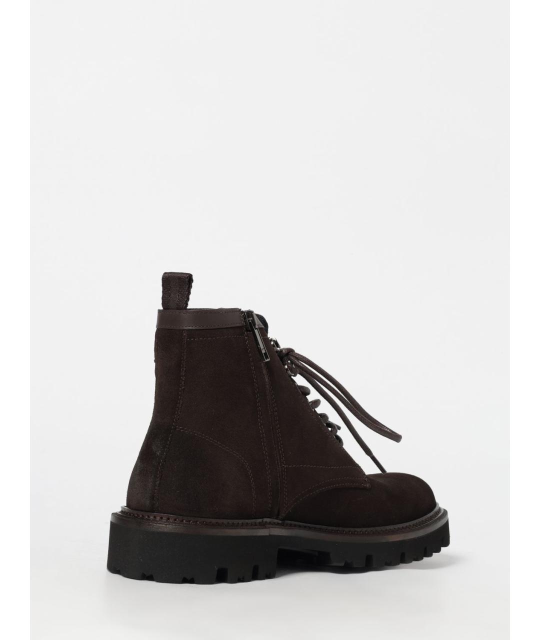 HUGO BOSS Коричневые замшевые высокие ботинки, фото 3