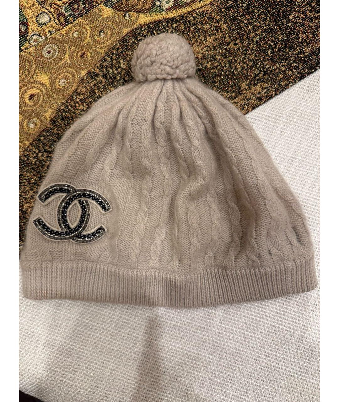 CHANEL Серая кашемировая шапка, фото 7