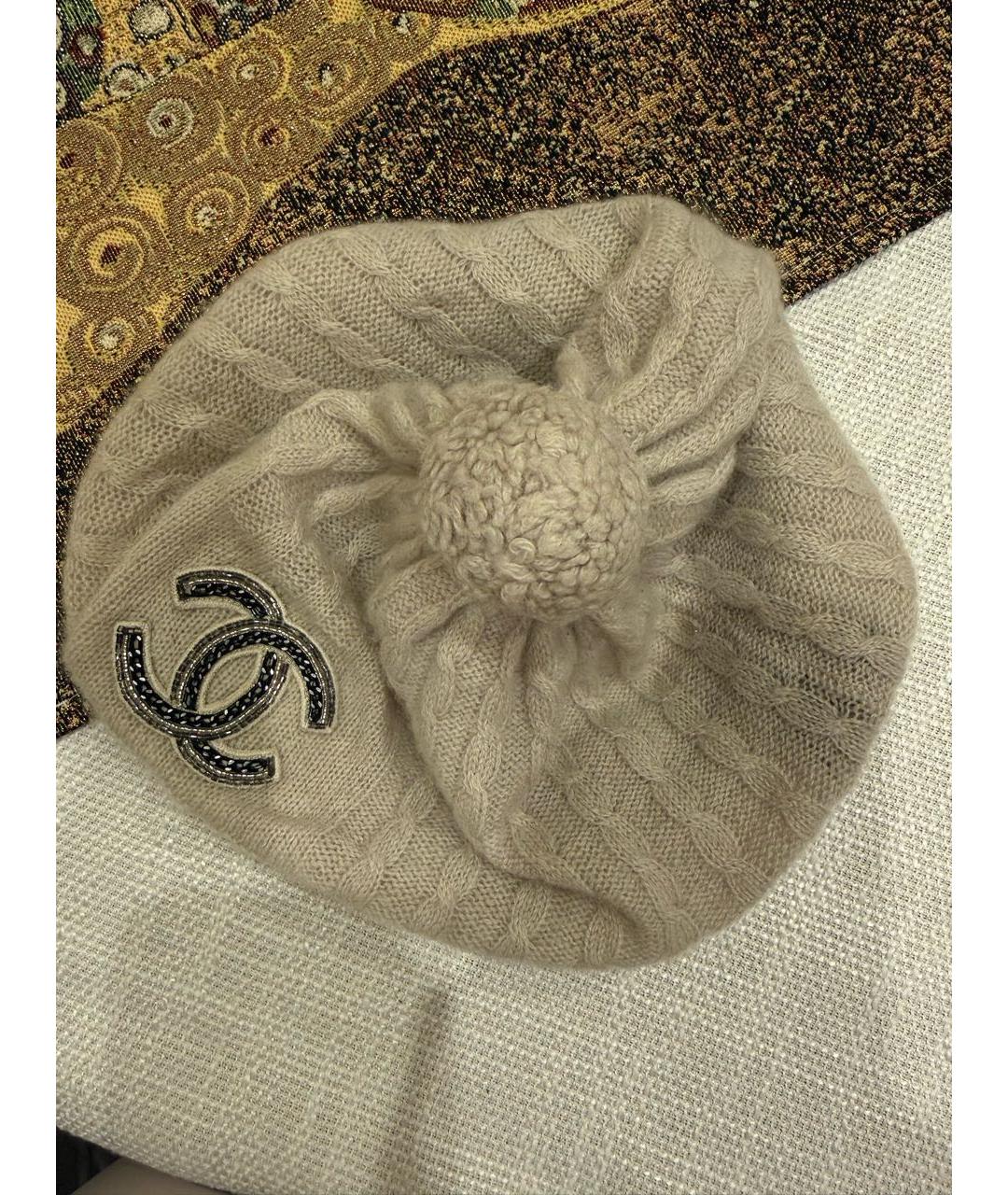 CHANEL Серая кашемировая шапка, фото 3