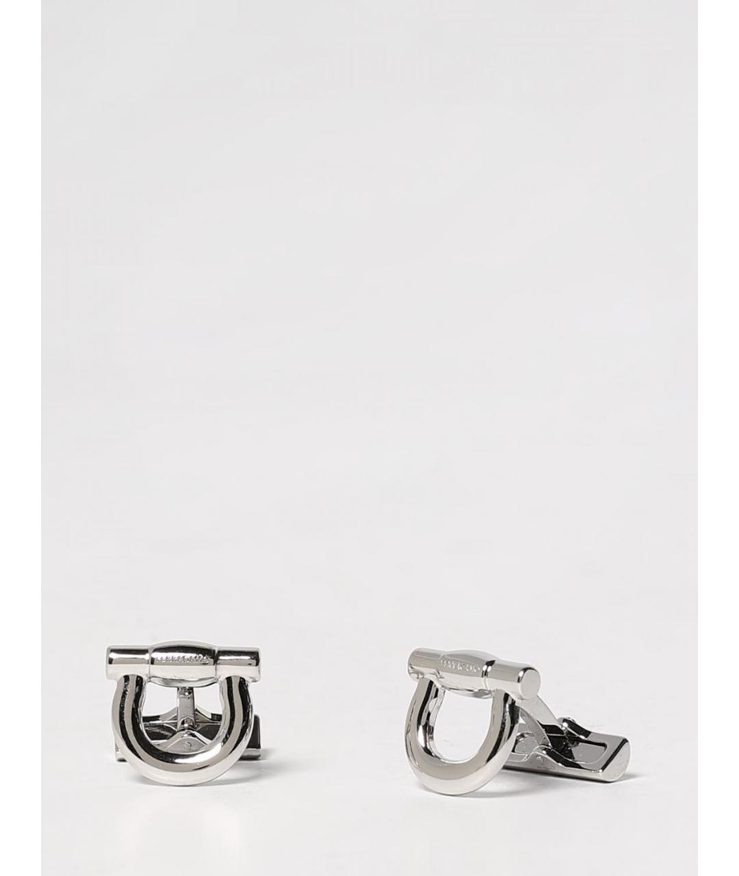 FERRAGAMO Серебряные металлические запонки, фото 3