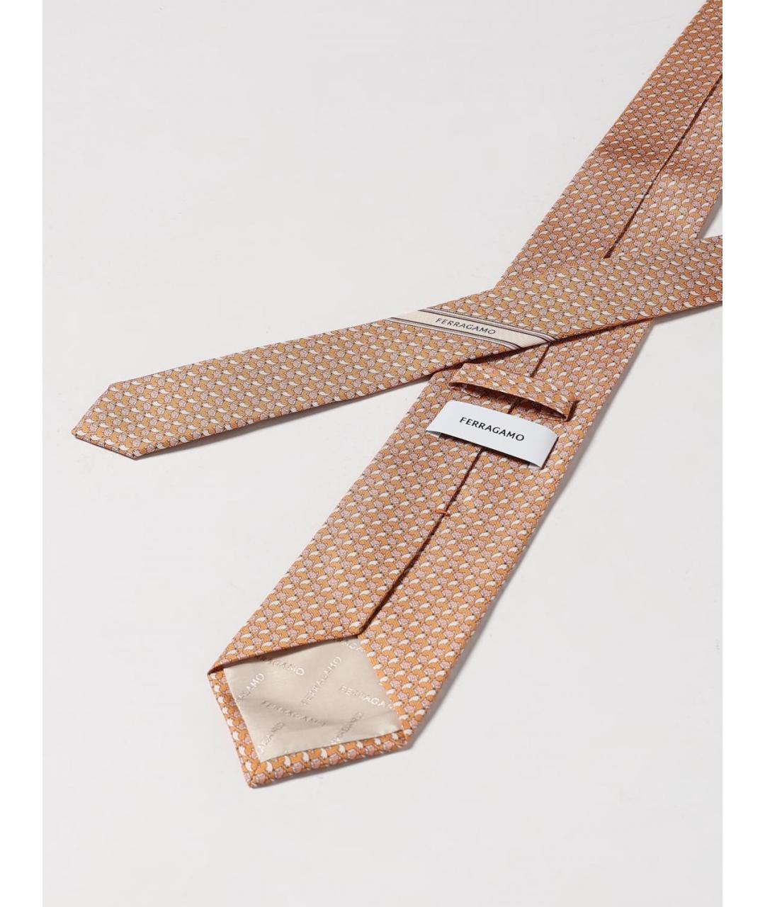 FERRAGAMO Бежевый шелковый галстук, фото 2