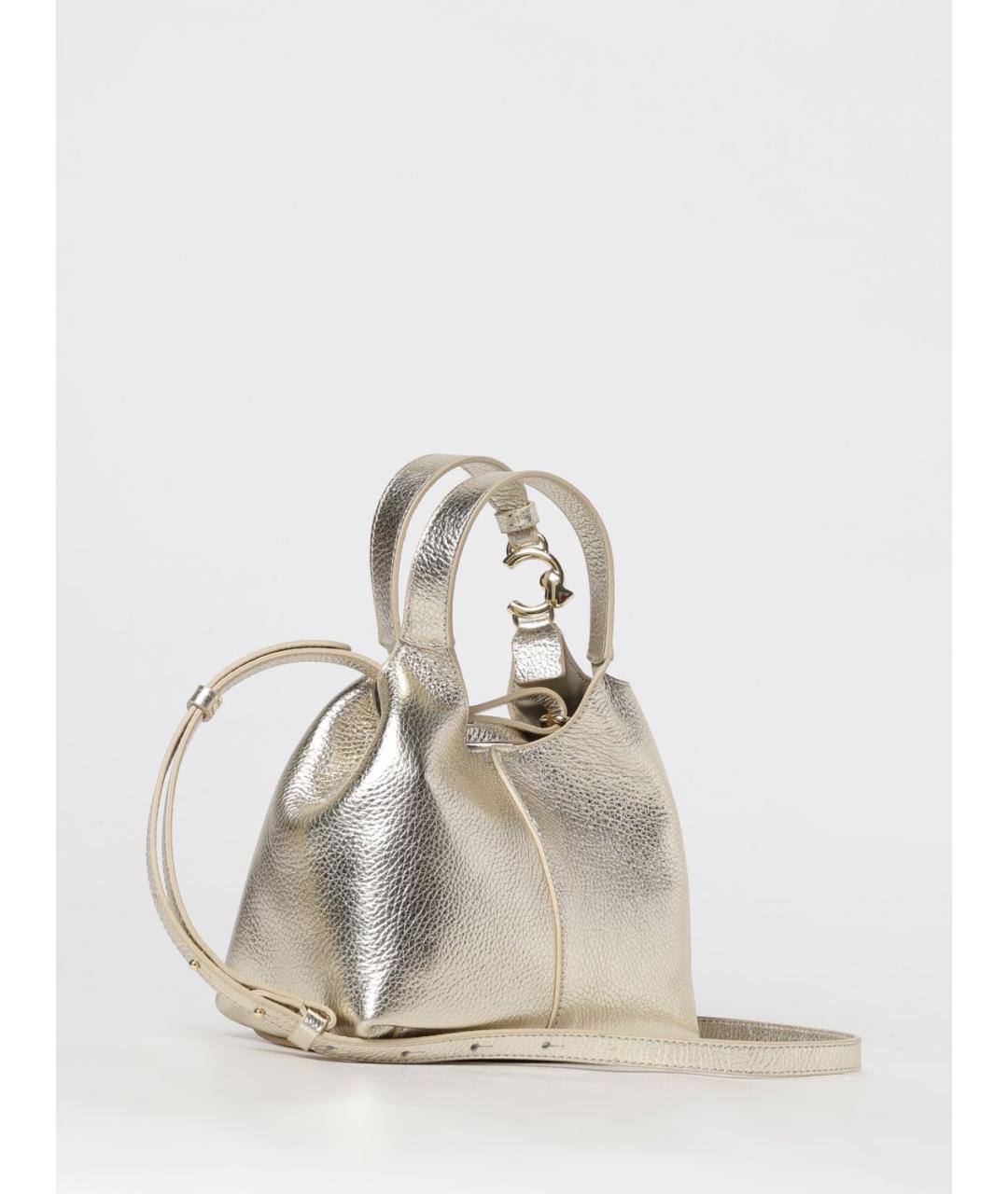 COCCINELLE Золотая кожаная сумка тоут, фото 2