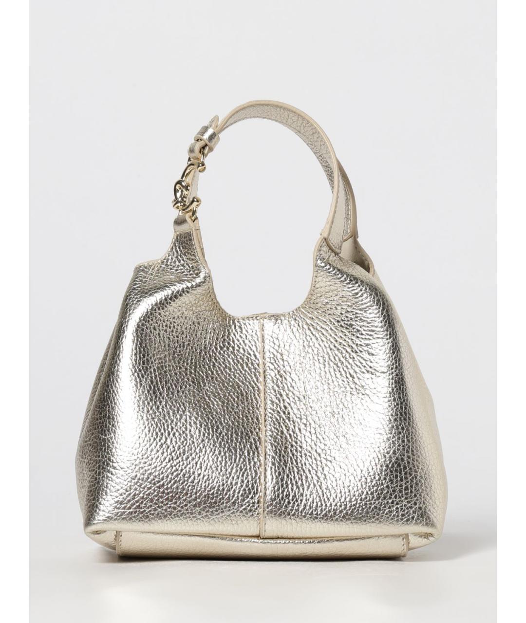 COCCINELLE Золотая кожаная сумка тоут, фото 4