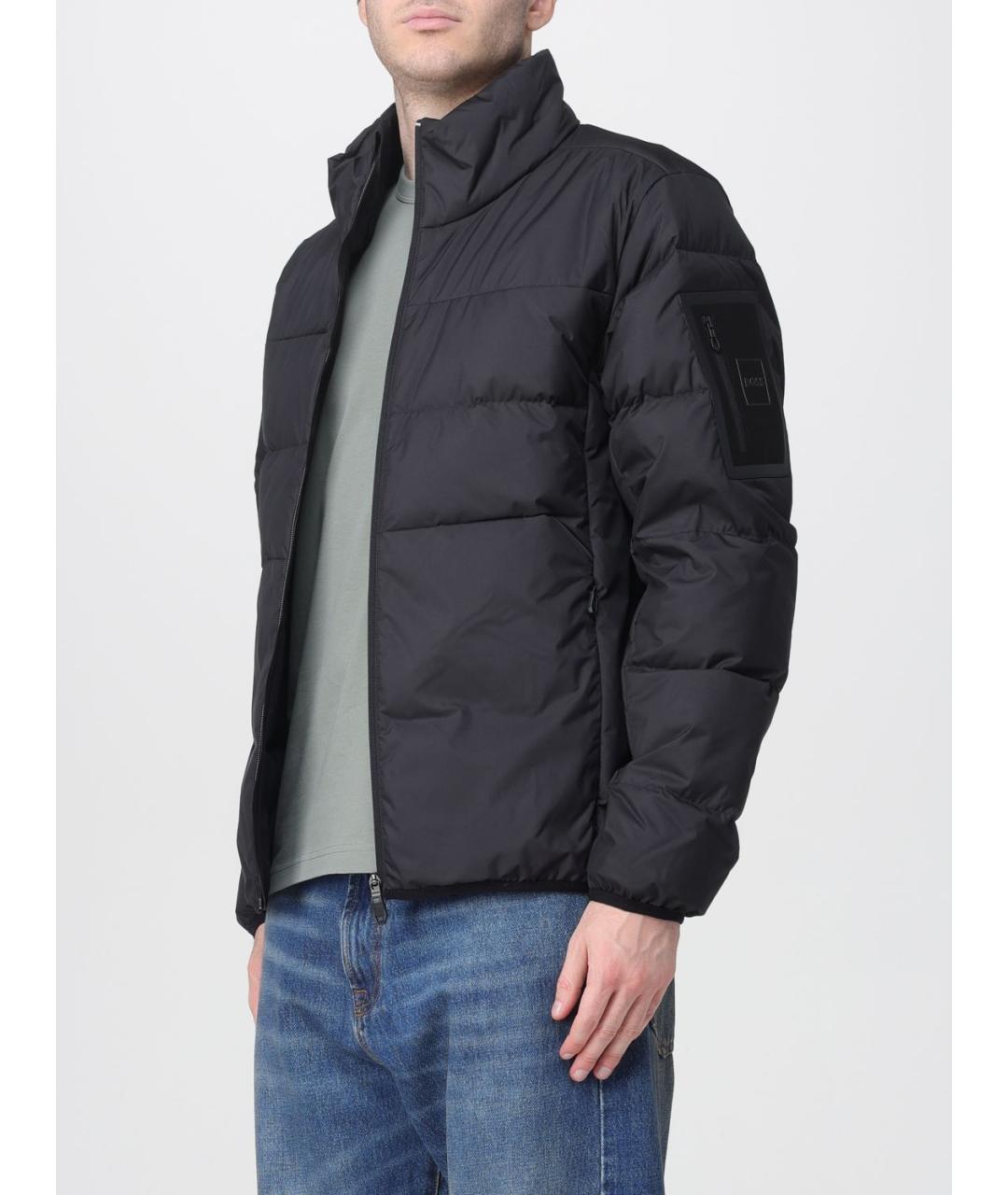 HUGO BOSS Черный полиэстеровый пуховик, фото 4