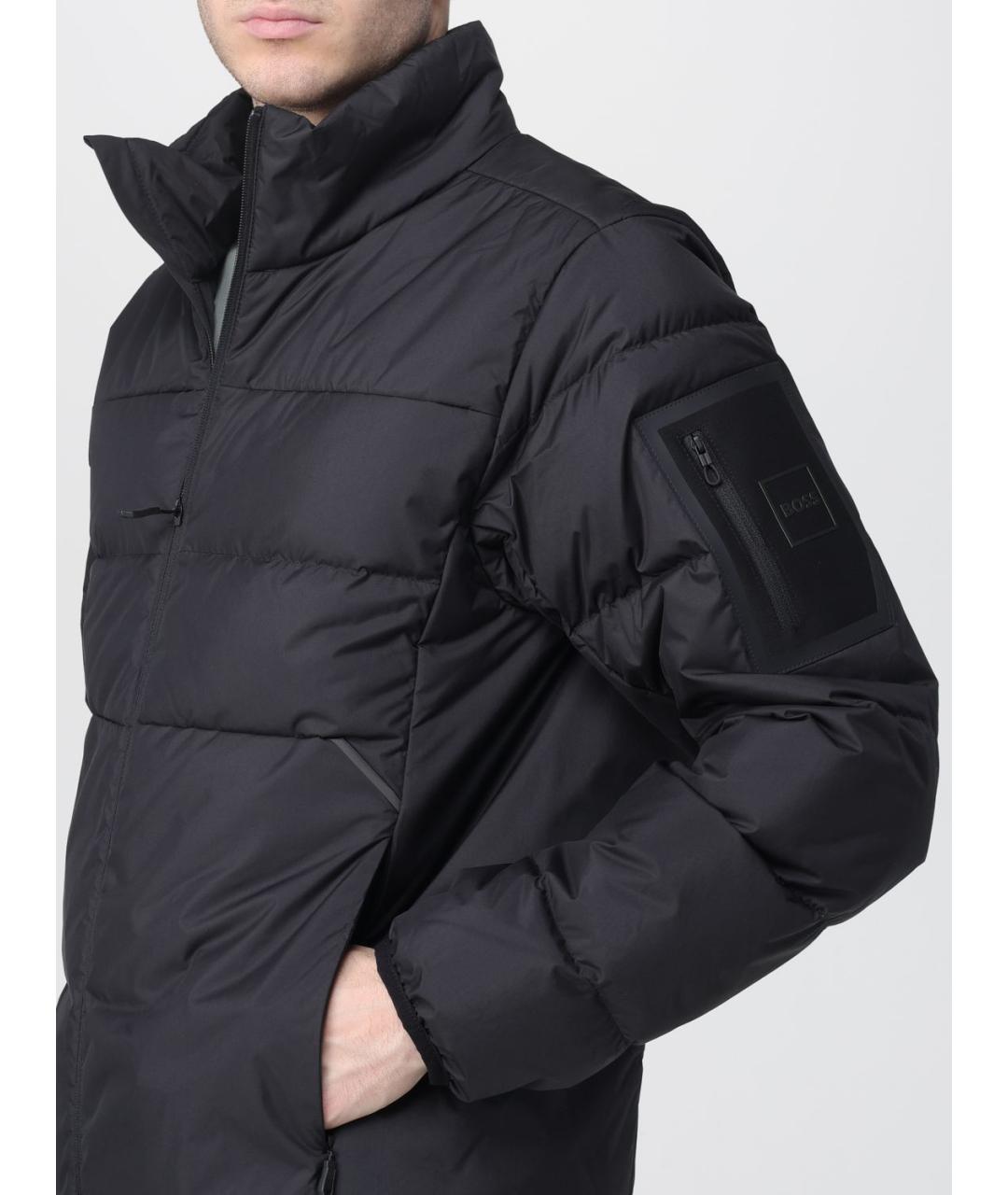 HUGO BOSS Черный полиэстеровый пуховик, фото 5