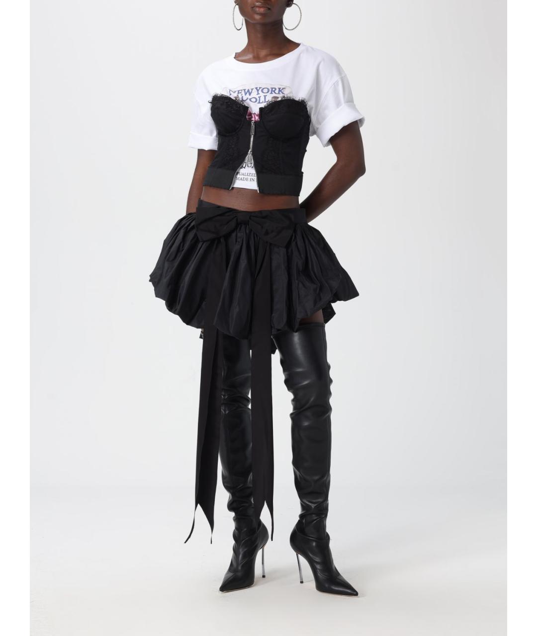 DSQUARED2 Черная полиэстеровая юбка мини, фото 2