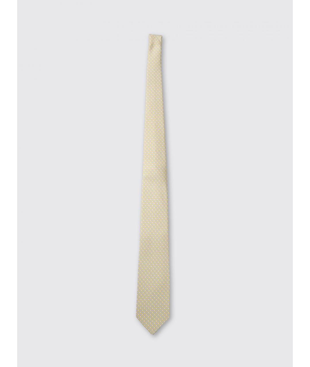 FERRAGAMO Бежевый шелковый галстук, фото 3