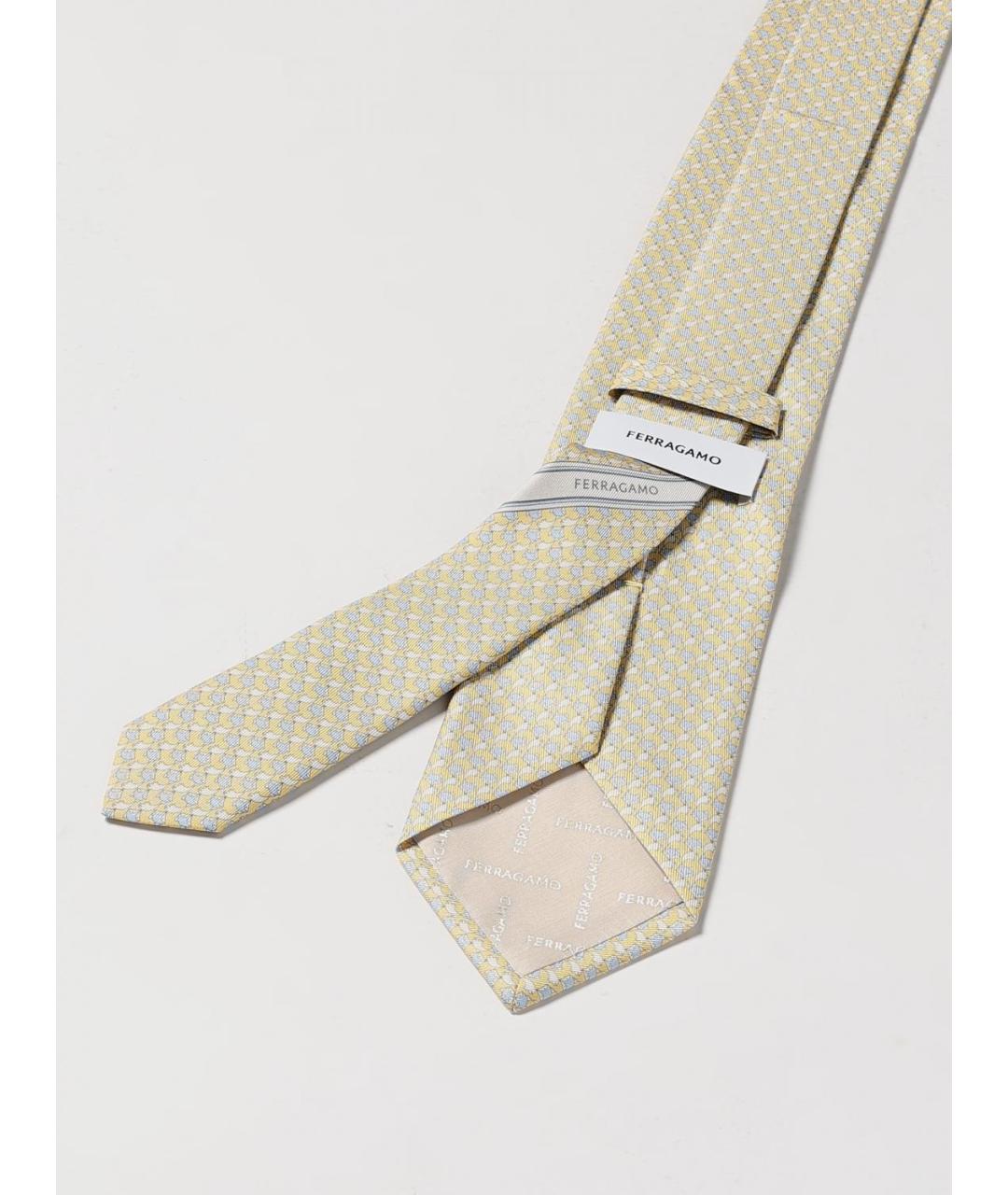 FERRAGAMO Бежевый шелковый галстук, фото 2