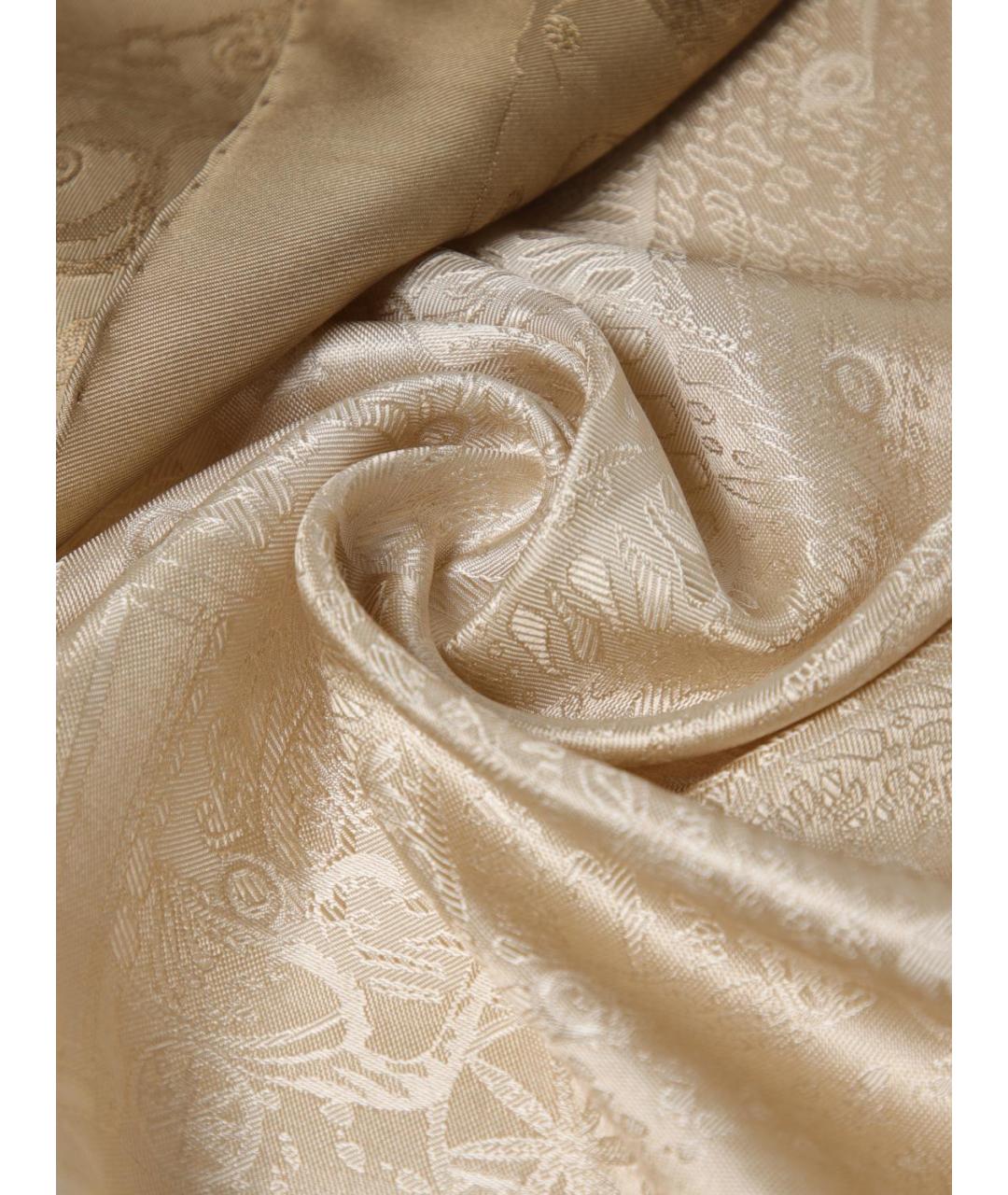 FERRAGAMO Бежевый шелковый шарф, фото 3